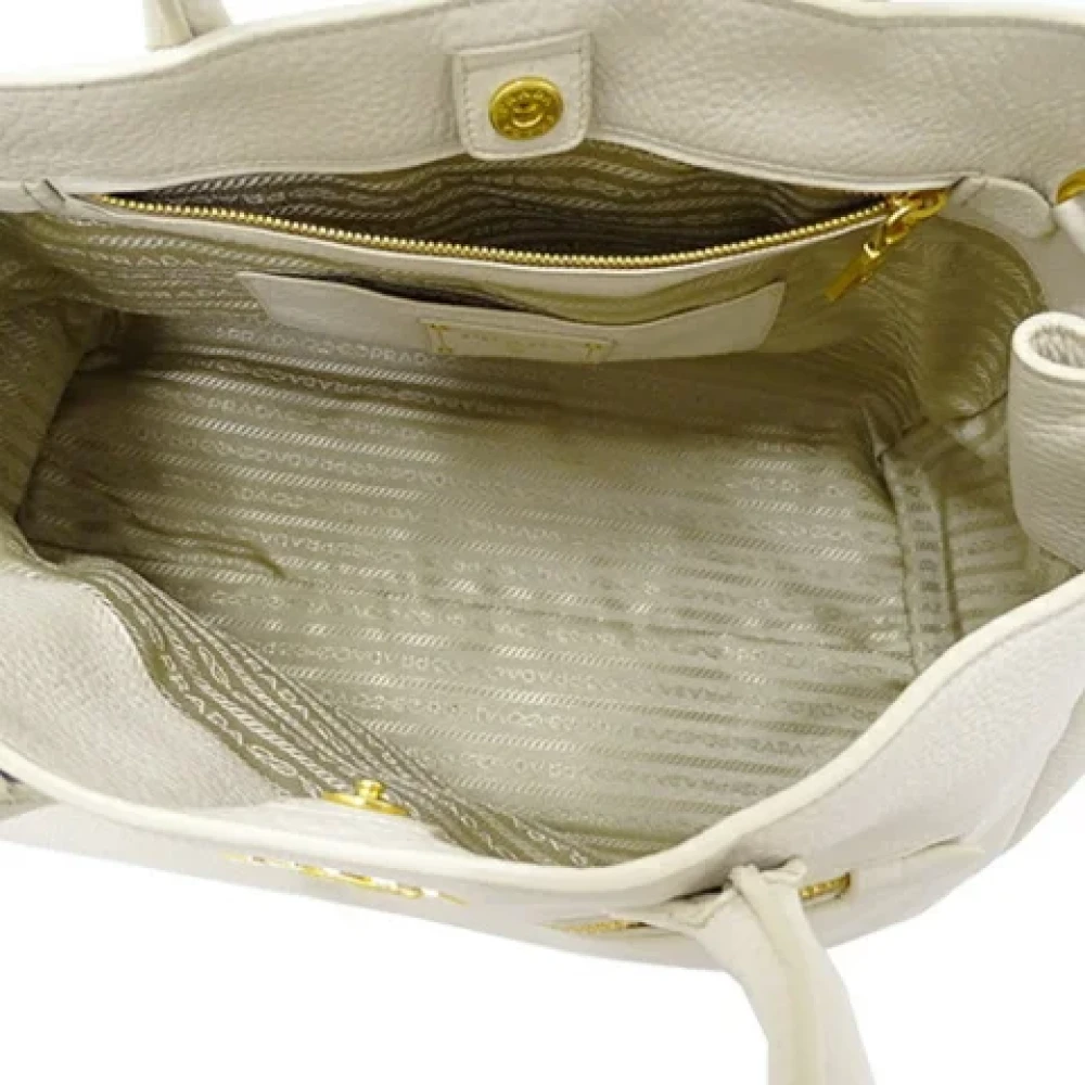 Prada Vintage Pre-owned Leather prada-bags Beige Dames