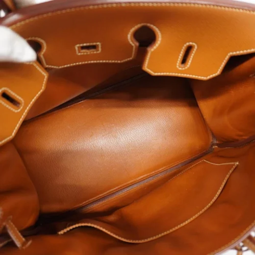 Hermès Vintage Pre-owned Leather handbags Beige Dames