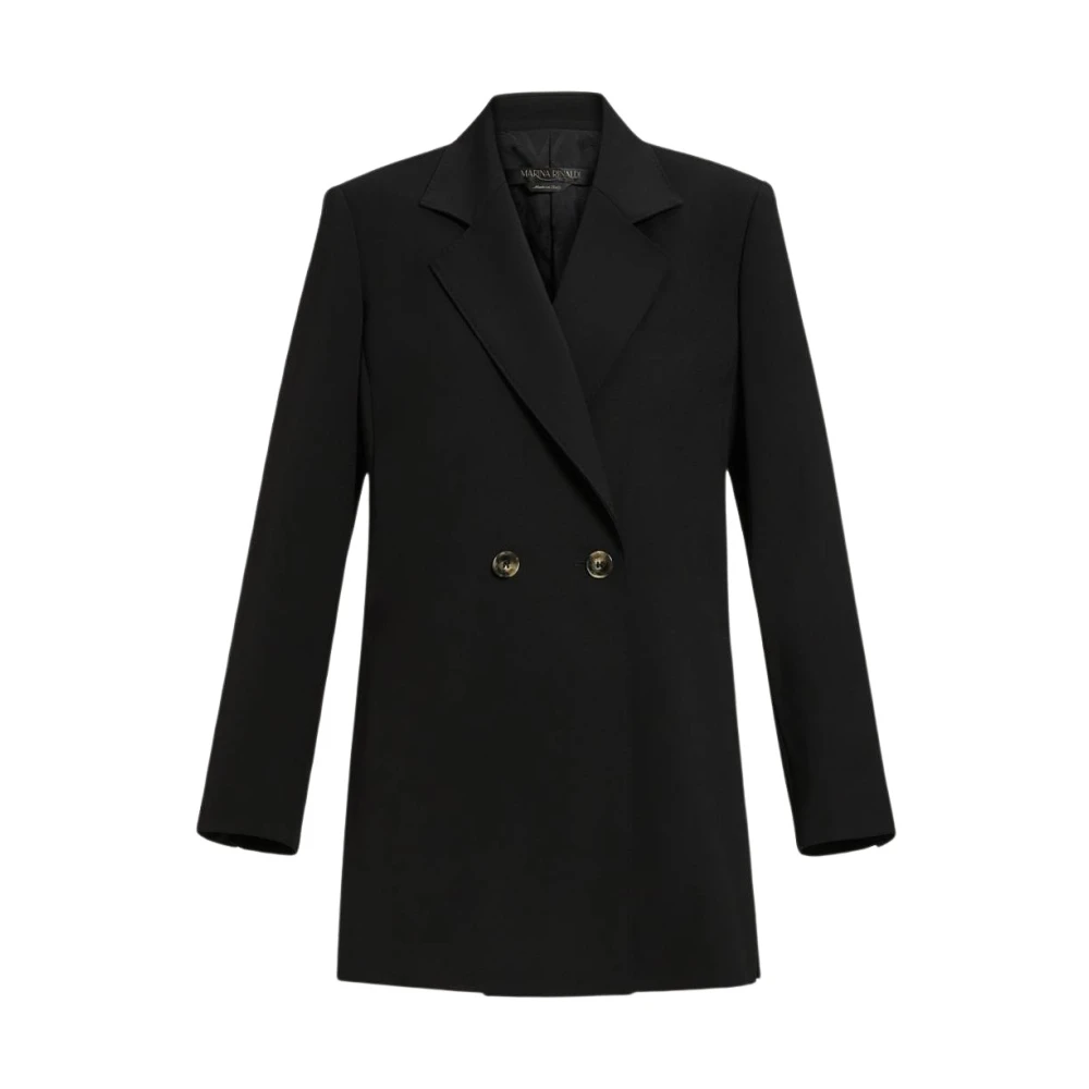 Marina Rinaldi Klassieke Zwarte Blazer met Revers Black Dames