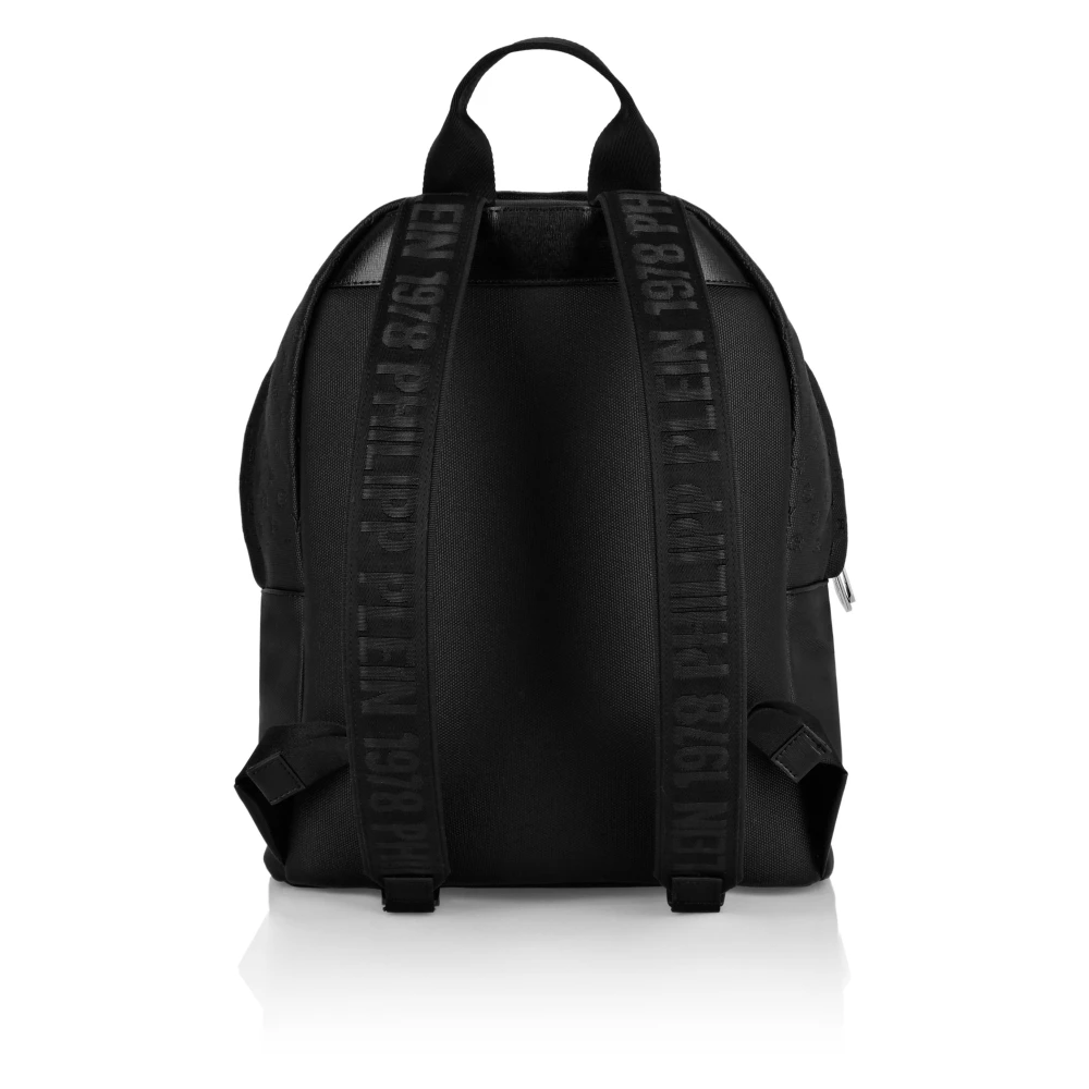 Philipp Plein Iconische Zwarte Nylon Canvas Rugzak Black Heren