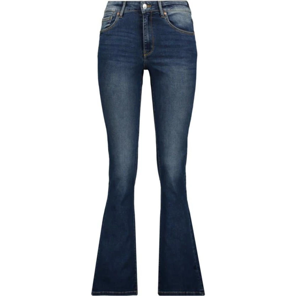 Raizzed Donkerblauwe High Waist Bootcut Jeans Blue Dames