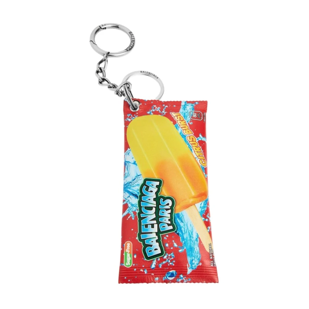 Balenciaga Men's Red Keychains, One Size, Snack Pouch Keyring