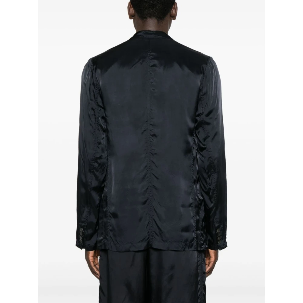 Dries Van Noten Navy Blauwe Jas Klassieke Stijl Blue Heren
