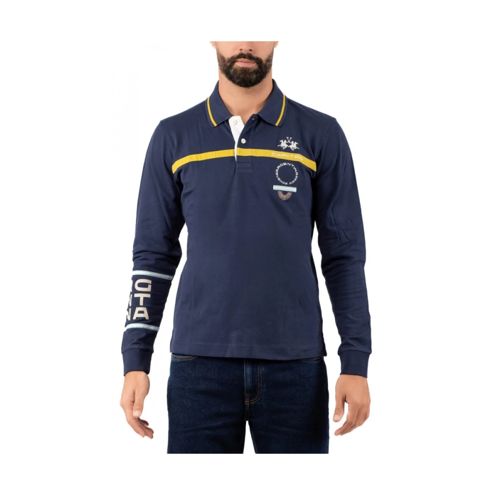 La Martina Men's Blue Polo Shirt Classic Style