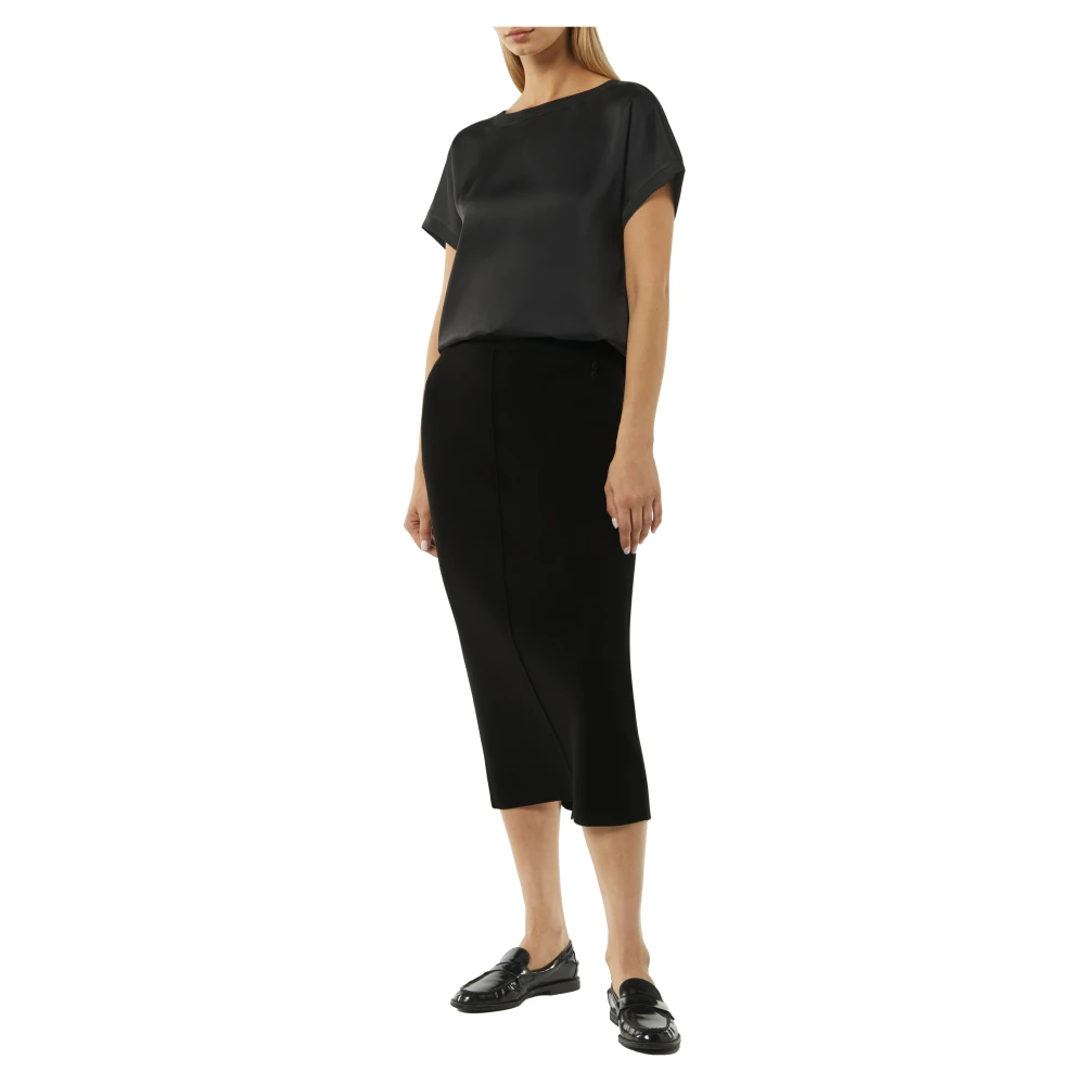 comma Zachte Gebreide Plooirok Black Dames