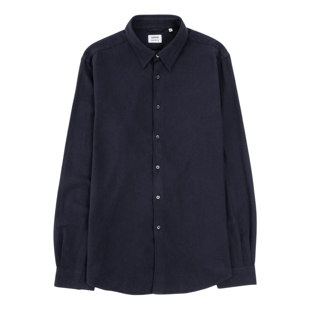Aspesi Flanellen Overhemd Blue Heren