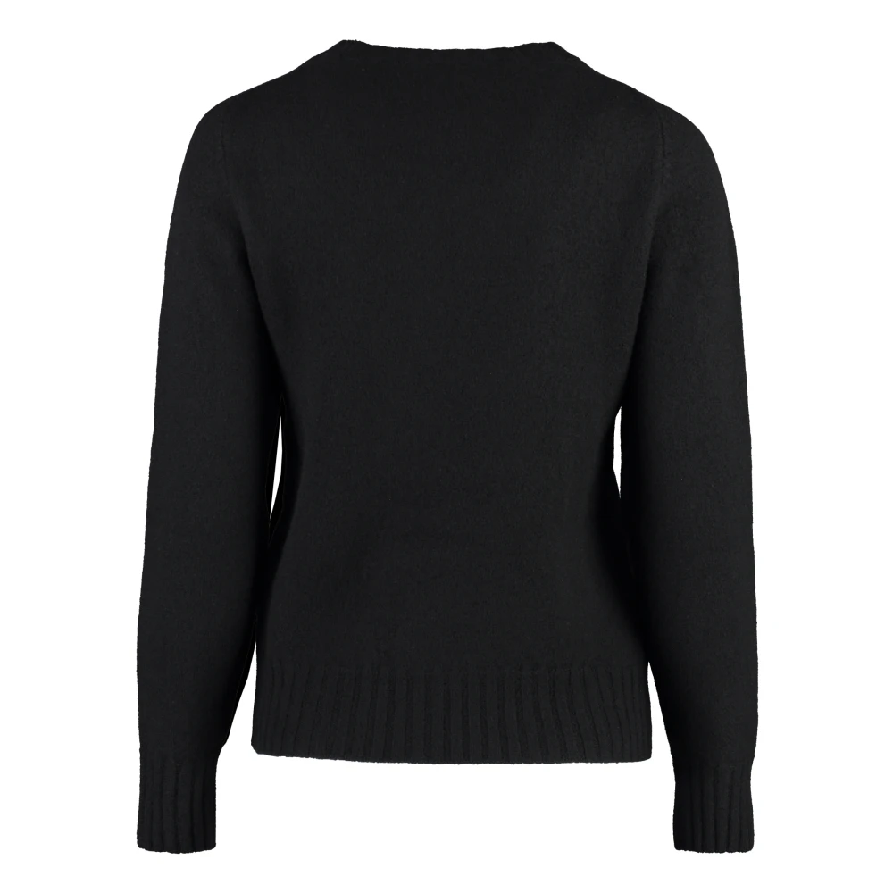 Jil Sander Geribbelde Wollen Trui Black Dames