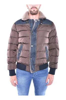 Quiltad Hybrid Bomberjacka i Denim