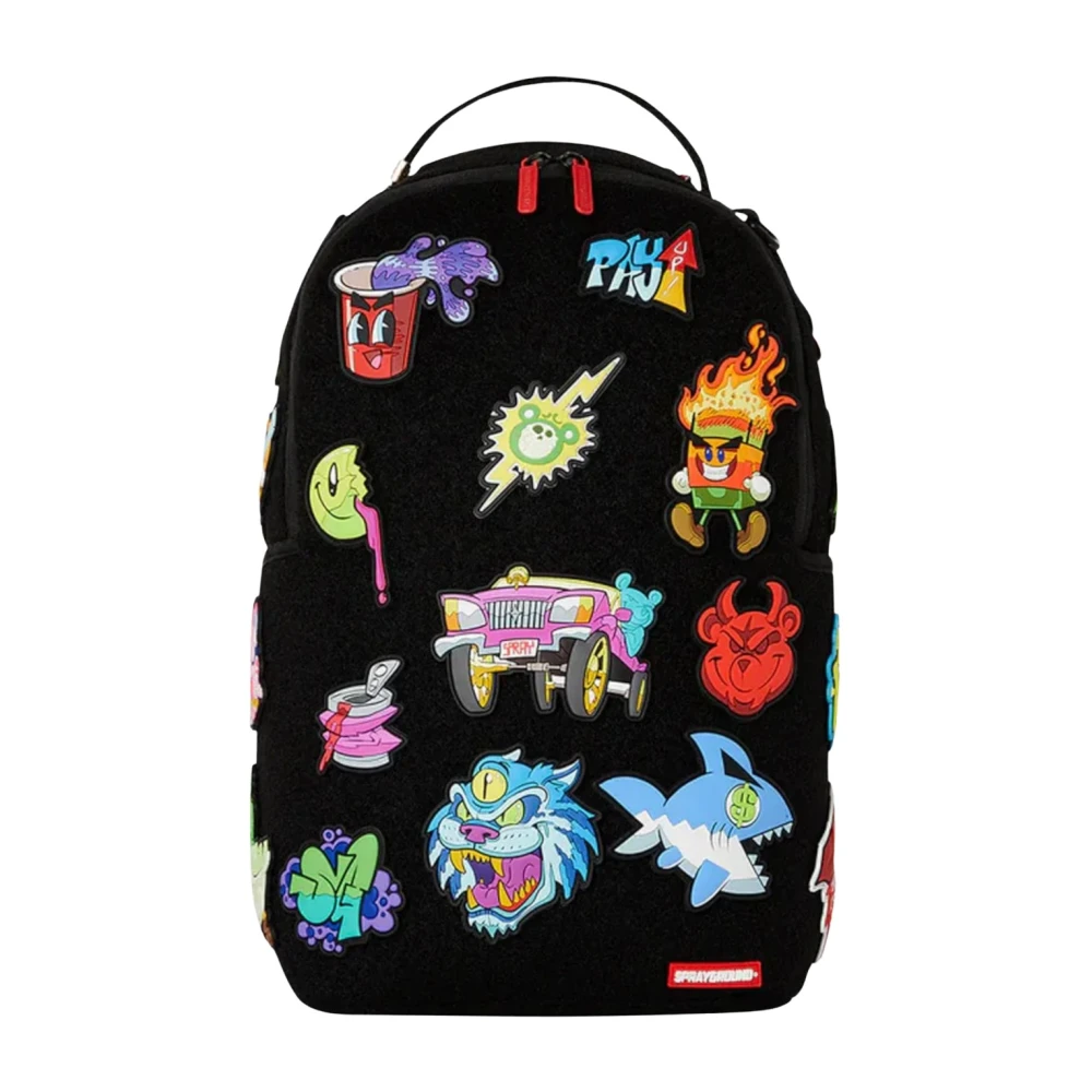Sprayground Zwarte Deluxe Velcro Patch Rugzak Black Unisex