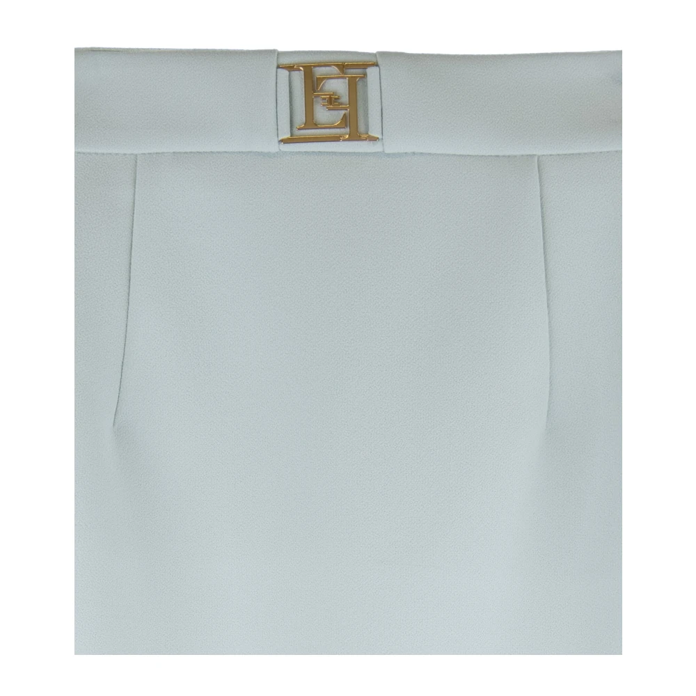 Elisabetta Franchi Gouden Metalen Detail Rits Rok Blue Dames