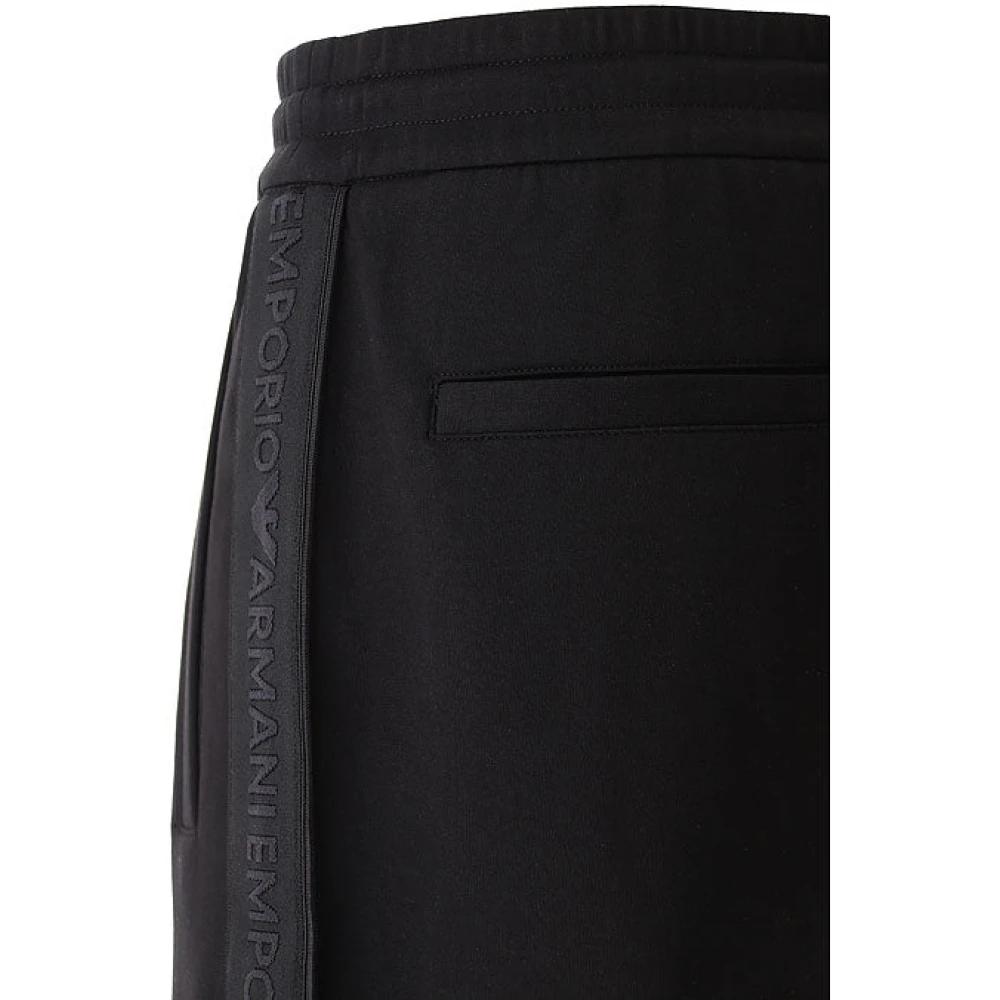Emporio Armani EA7 Zwarte Sweatpants met Elastische Tailleband Black Heren