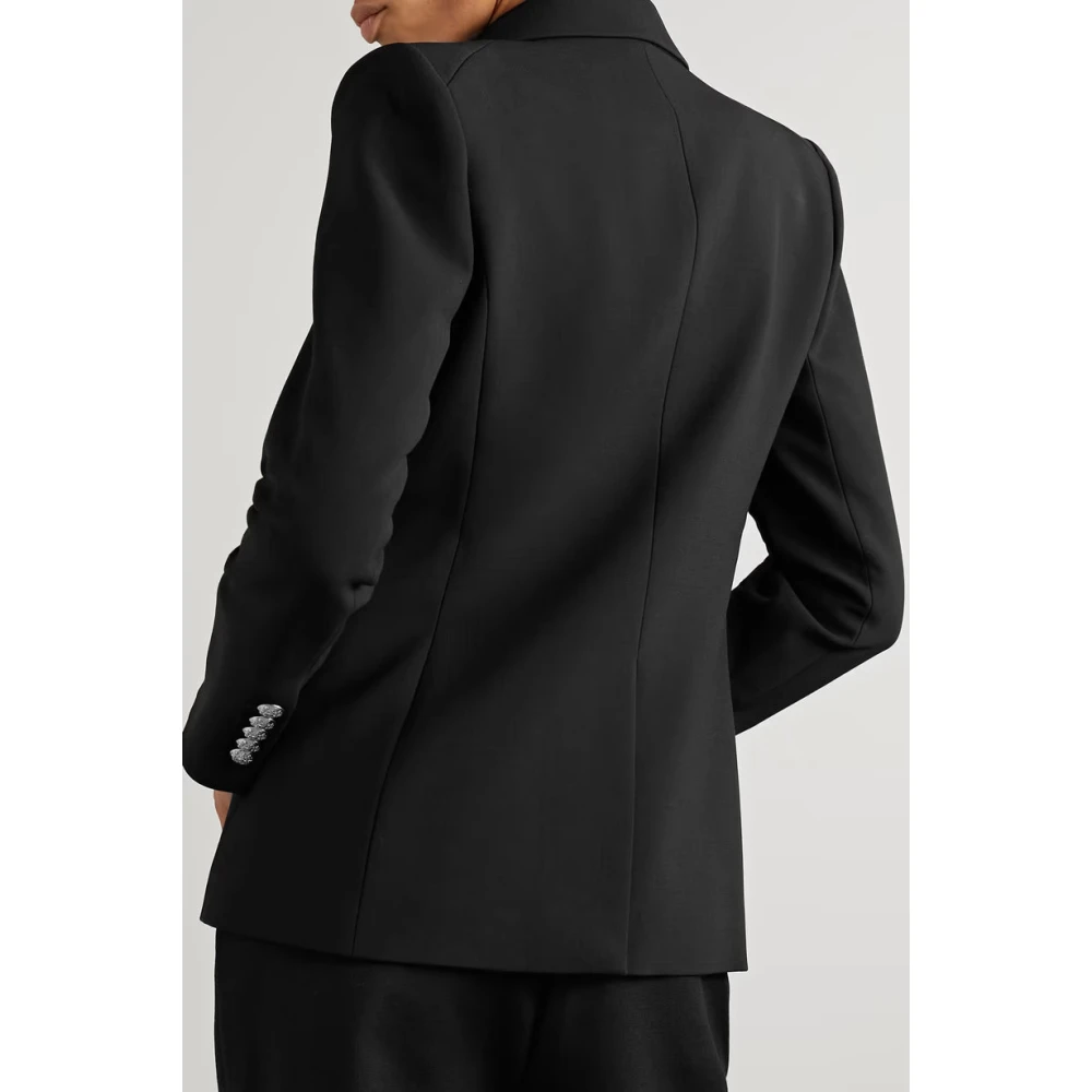 Veronica Beard Dubbelrijige Grain de Poudre Blazer Black Dames