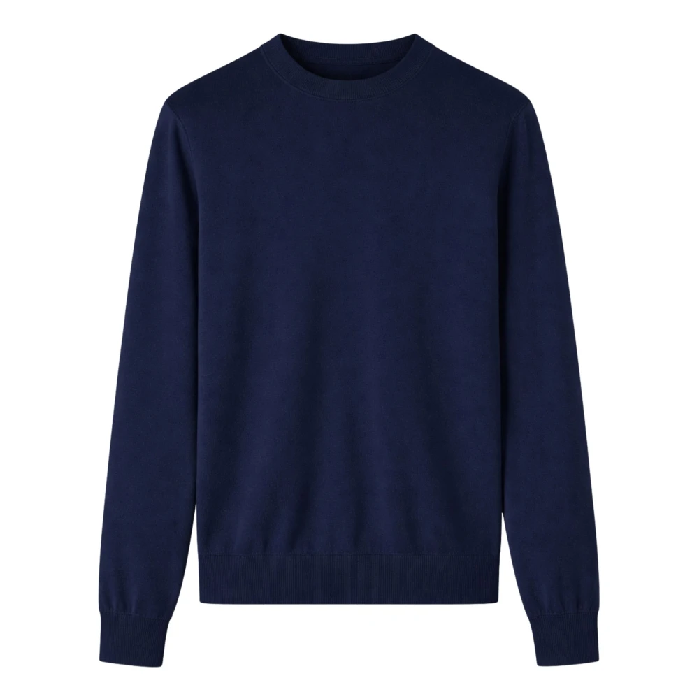 Paolo Pecora Men's Blue Round-Neck Knitwear, 2XL, Round-Neck Knit