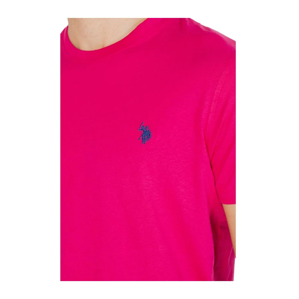 U.s. Polo Assn. Roze Katoenen T-Shirt Lente Zomer Collectie Pink Heren