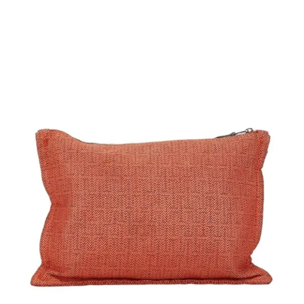 Hermès Vintage Pre-owned Canvas clutches Orange Dames