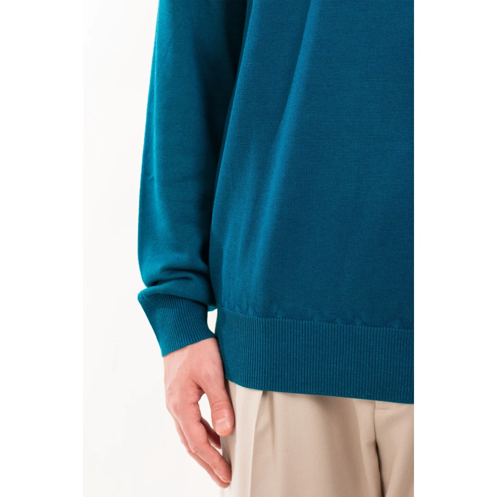 MC2 Saint Barth Vintage Merino Sweater Blue Heren