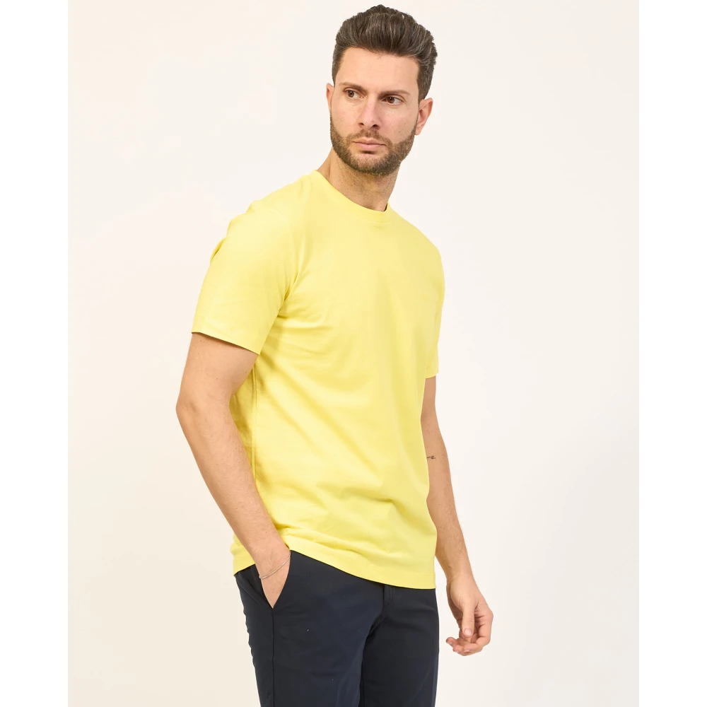 Hugo Boss Gele Regular Fit T-shirt met Rubberen Logo Yellow Heren