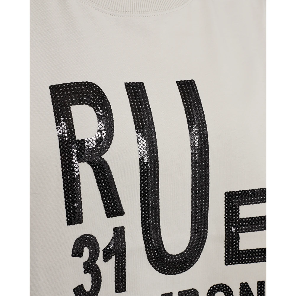 Freequent Zwart Paillet T-shirt Beige Heren