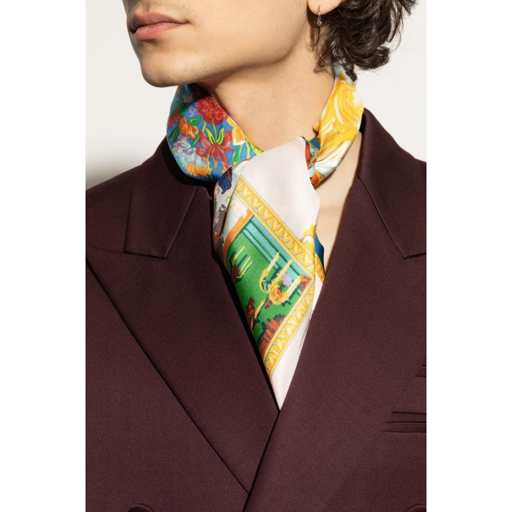 Versace Zijden sjaal met galerijprint Multicolor Unisex
