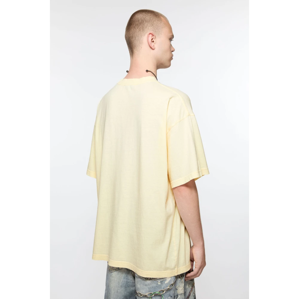 Acne Studios Vervaagd Logo T-shirt Yellow Heren