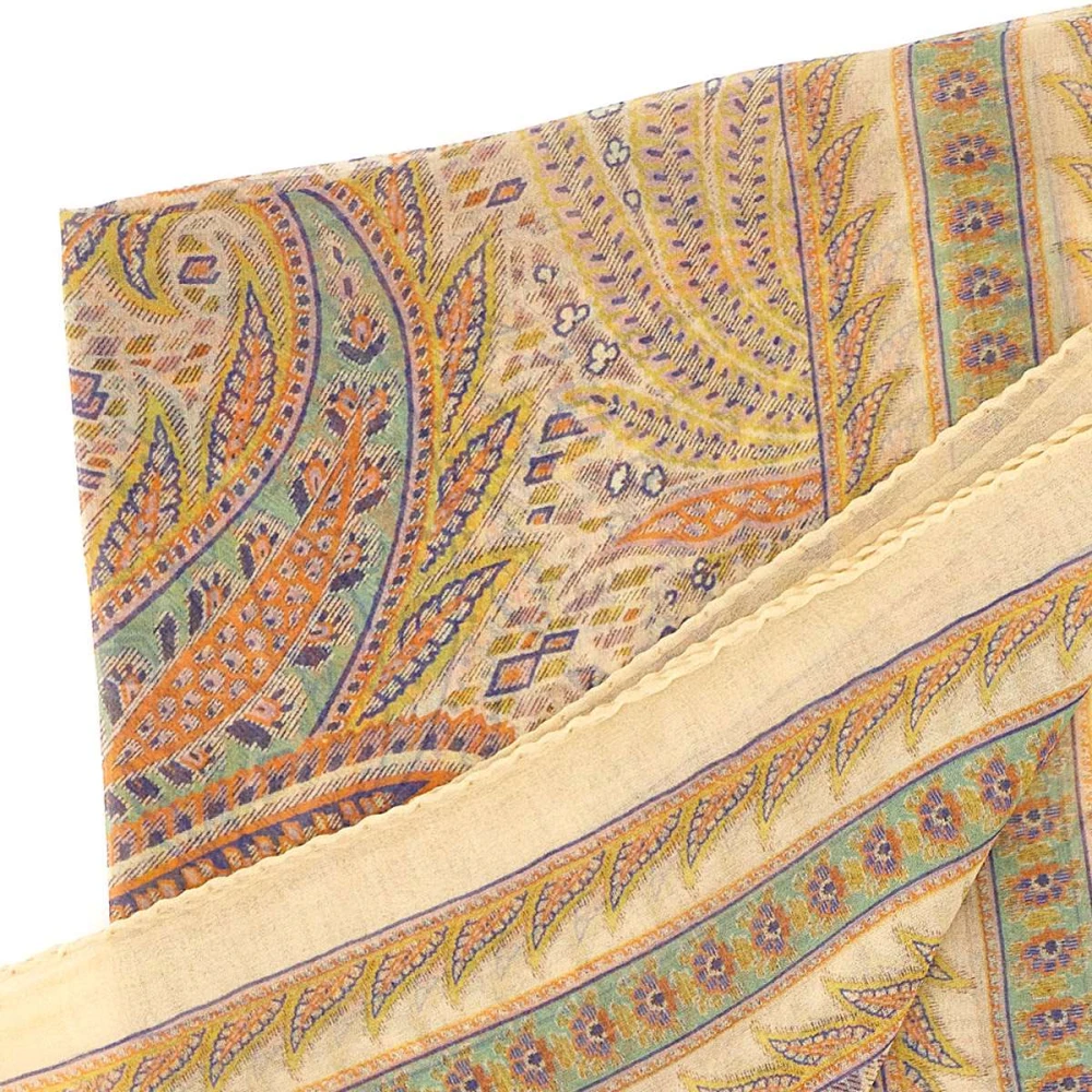 ETRO Multicolor Foliage Paisley Zijden Sjaal Multicolor Dames