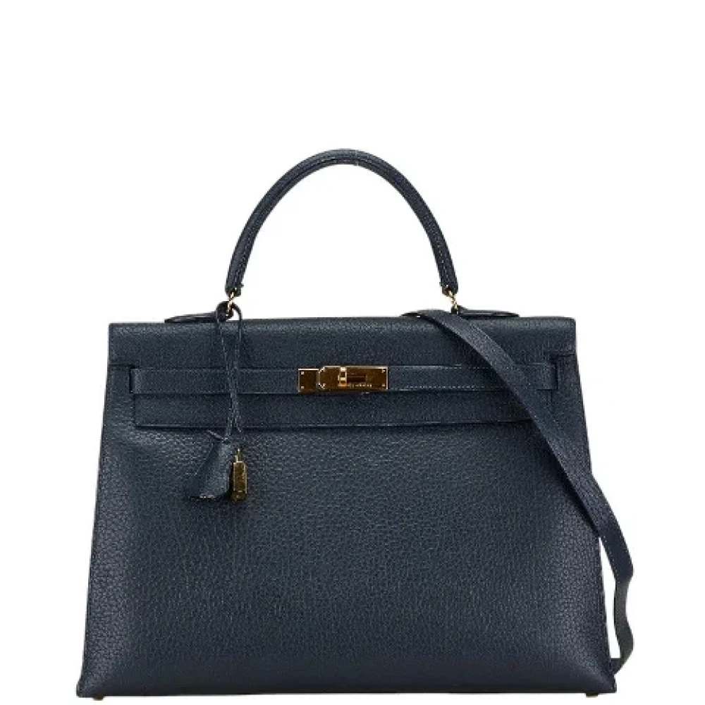 Hermès Vintage Pre-owned Leather handbags Blue Dames