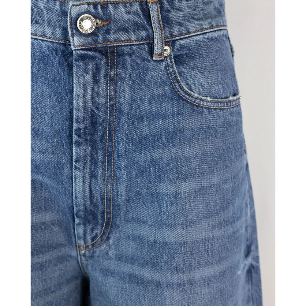 SPORTMAX Blauwe Oversize Lage Taille Wijde Pijp Jeans Blue Dames