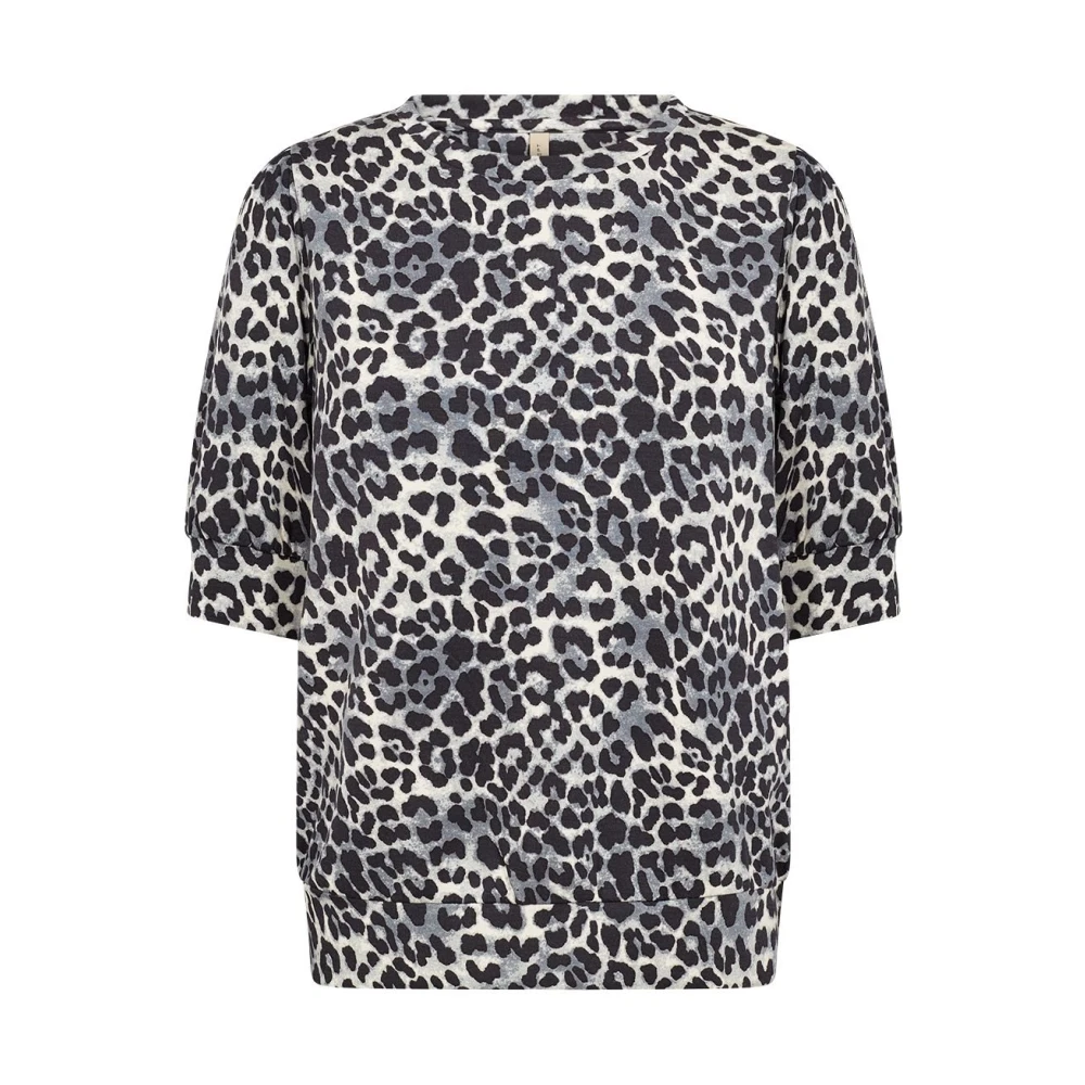 Soyaconcept Leopard Print Korte Mouw Trui Black Dames