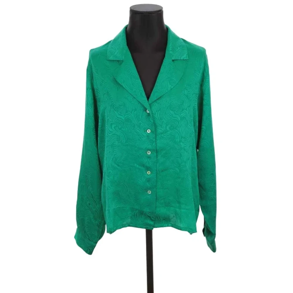 Yves Saint Laurent Vintage Pre-owned Silk tops Green Dames