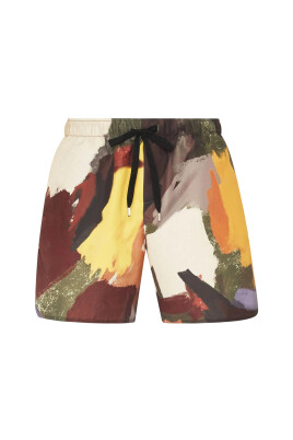short-de-bain-rouge-rouille-taille-elastique