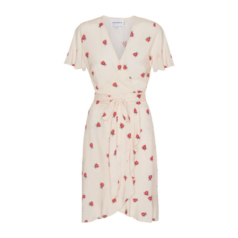American Dreams Lieveheersbeestje Wrap Jurk White Dames