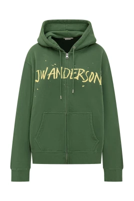 Zip Front Print Hoodie