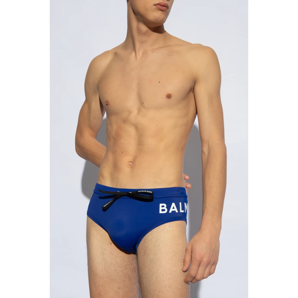 Balmain Zwembroek met logo Blue Heren