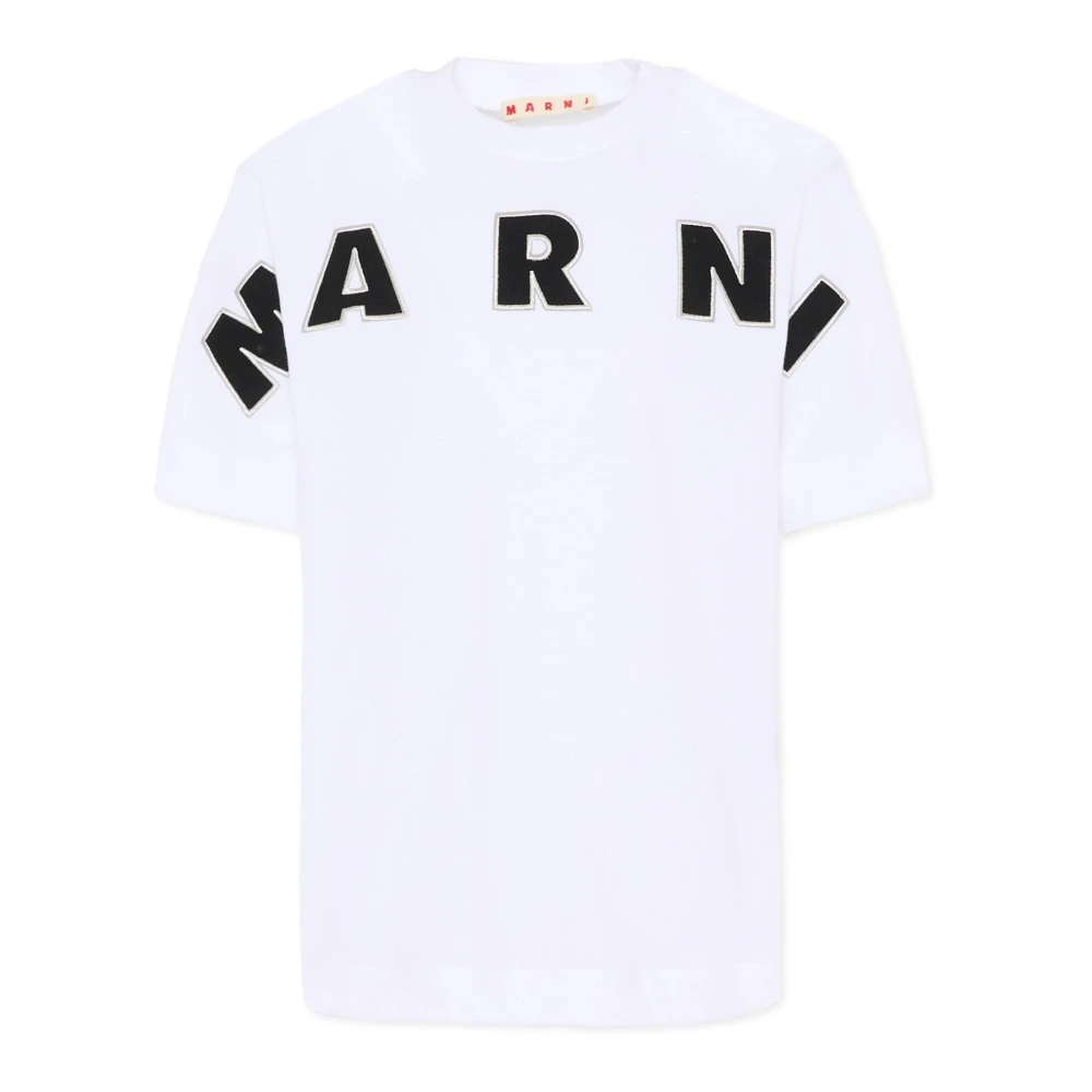 Marni Mannelijk Wit T-Shirt Met Korte Mouwen