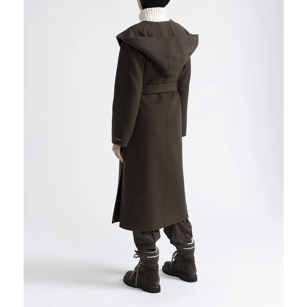 PESERICO Nieuwe wol en kasjmier jas Brown Dames