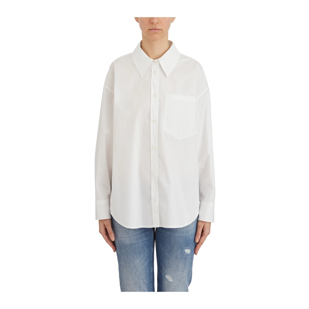 Dondup Klassieke Katoenen Overhemd White Dames