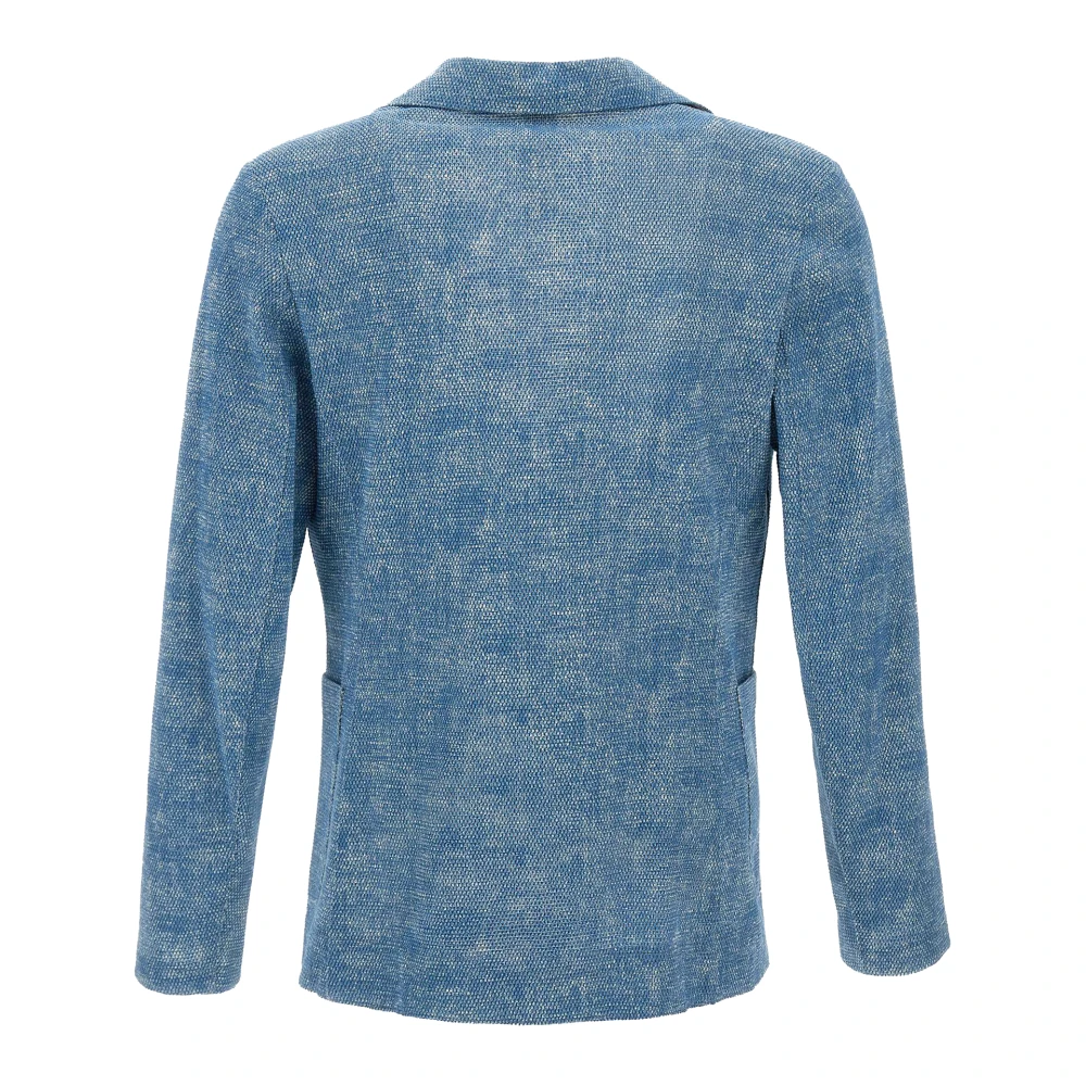BOB Turquoise Blazer met Honingraat Weefsel Blue Heren