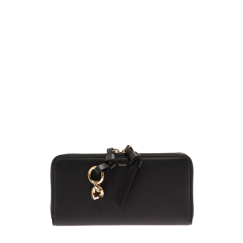 Chloé Zwarte alfabet leren portemonnee vrouw Black Dames