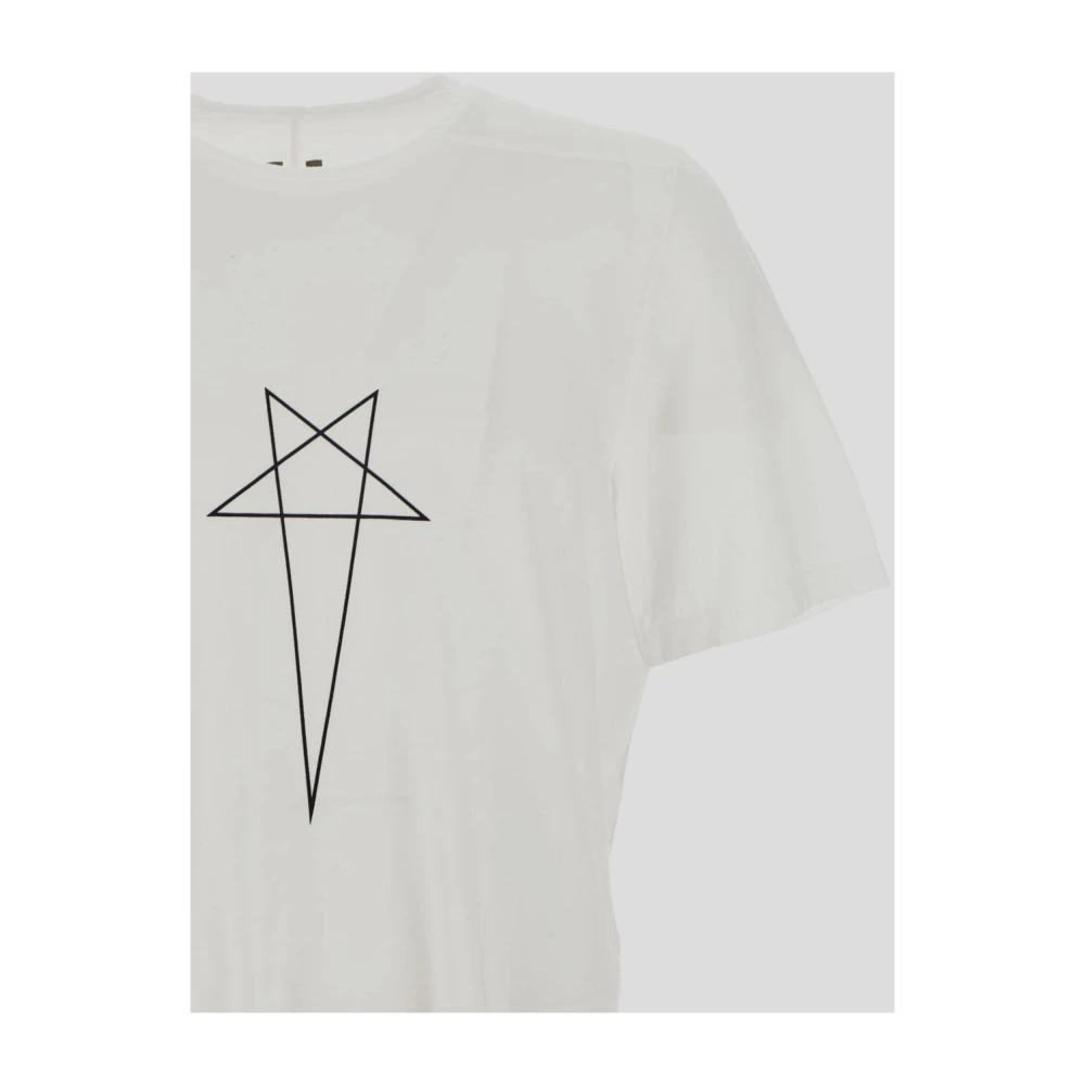 Rick Owens Level T-Shirt Classic Fit White Heren