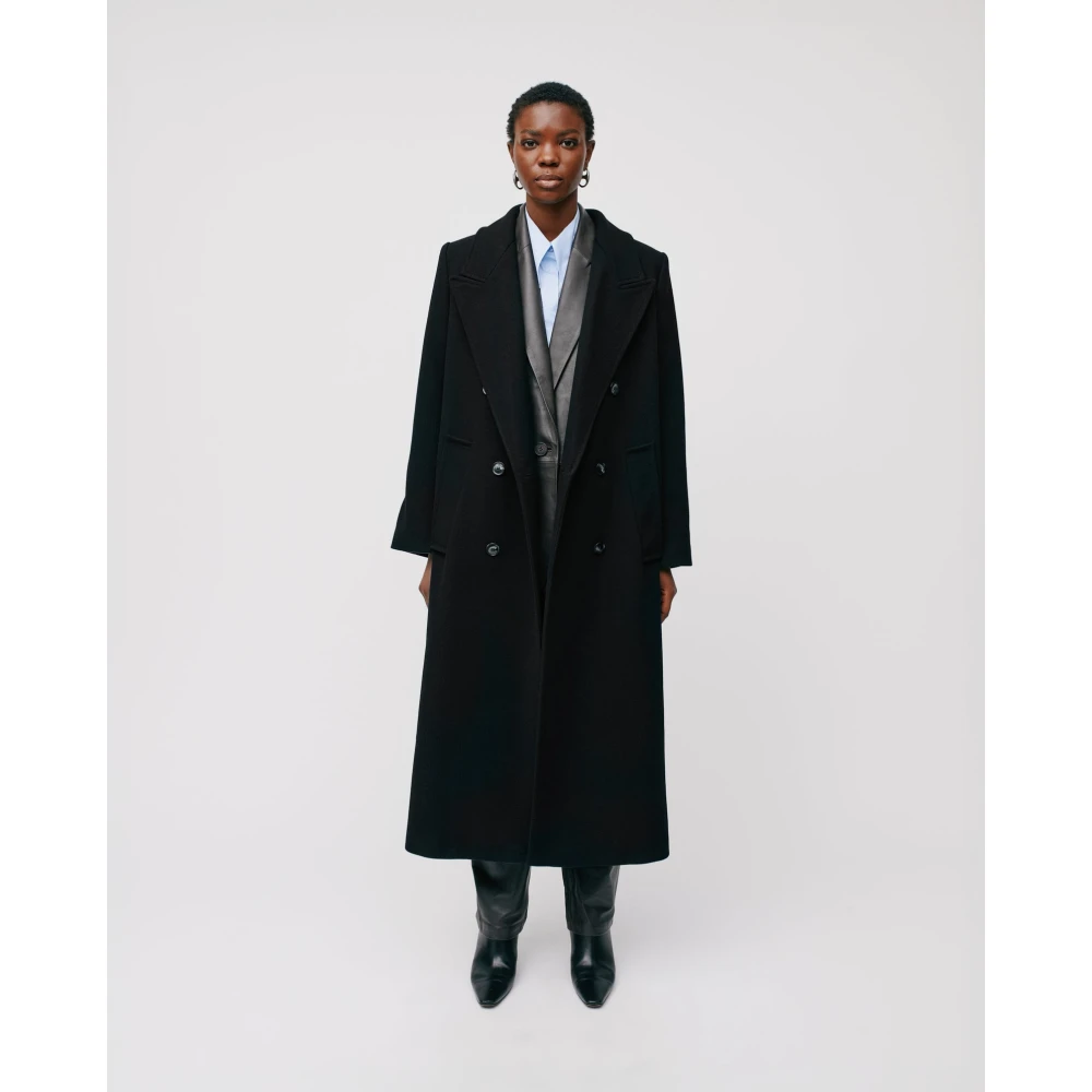IVY OAK Oversized Boxy Wool Winter Coat Black Dames