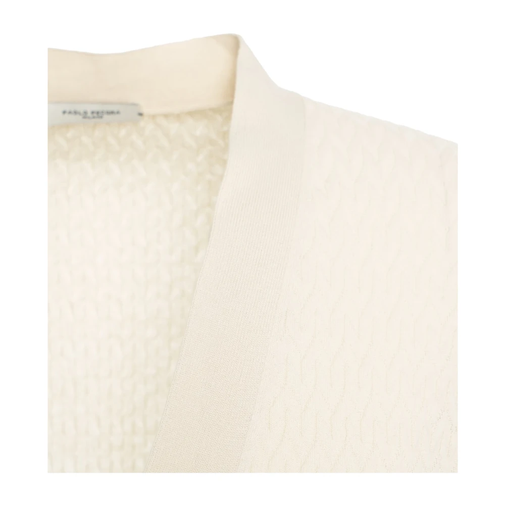 Paolo Pecora Beige Honingraat Gebreide Vest Beige Heren