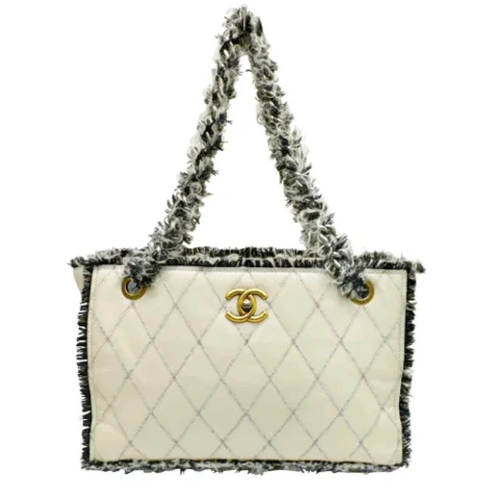 Chanel Vintage Pre-owned Leather totes Beige Dames