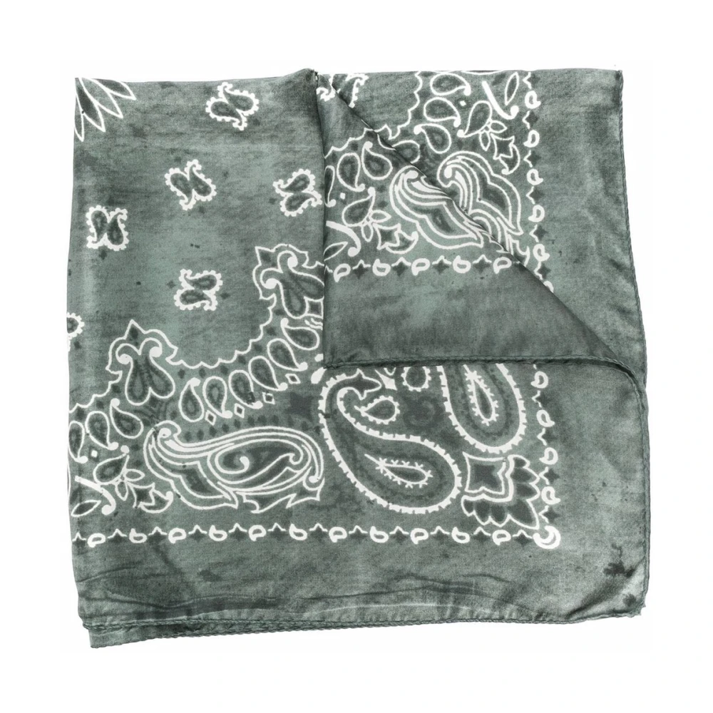 Golden Goose Unisex Green Silk Scarf Aw25