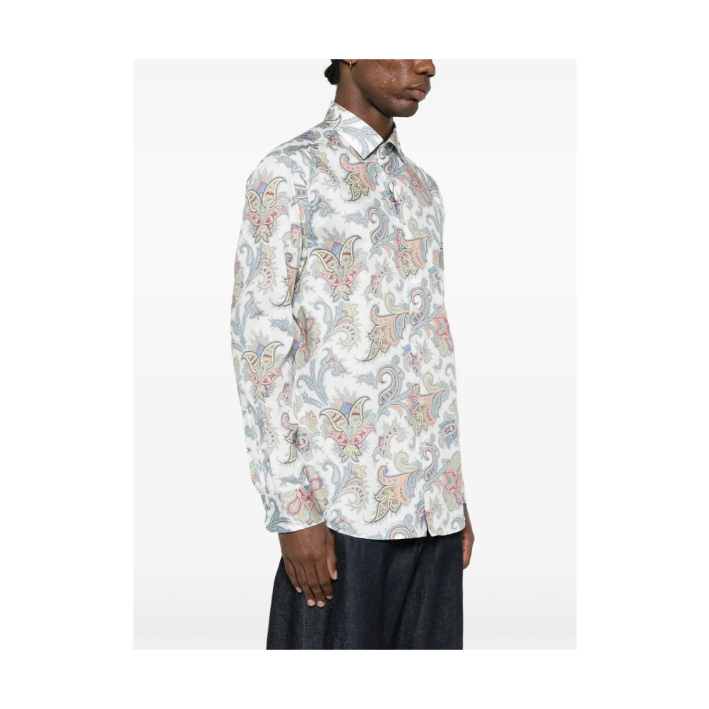 ETRO Witte Button-Up Overhemd Klassieke Stijl Multicolor Heren