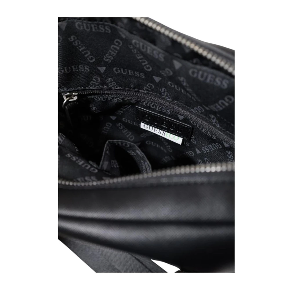 Guess Zwarte Polyurethaan Medium Tas Lente Zomer Collectie Black Heren