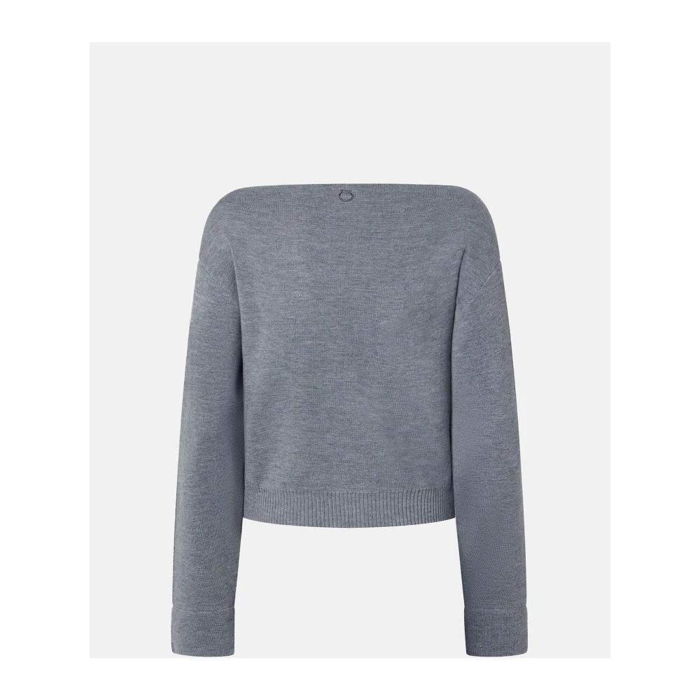 pinko Compacte Wollen Trui Herfst Winter Collectie Gray Dames