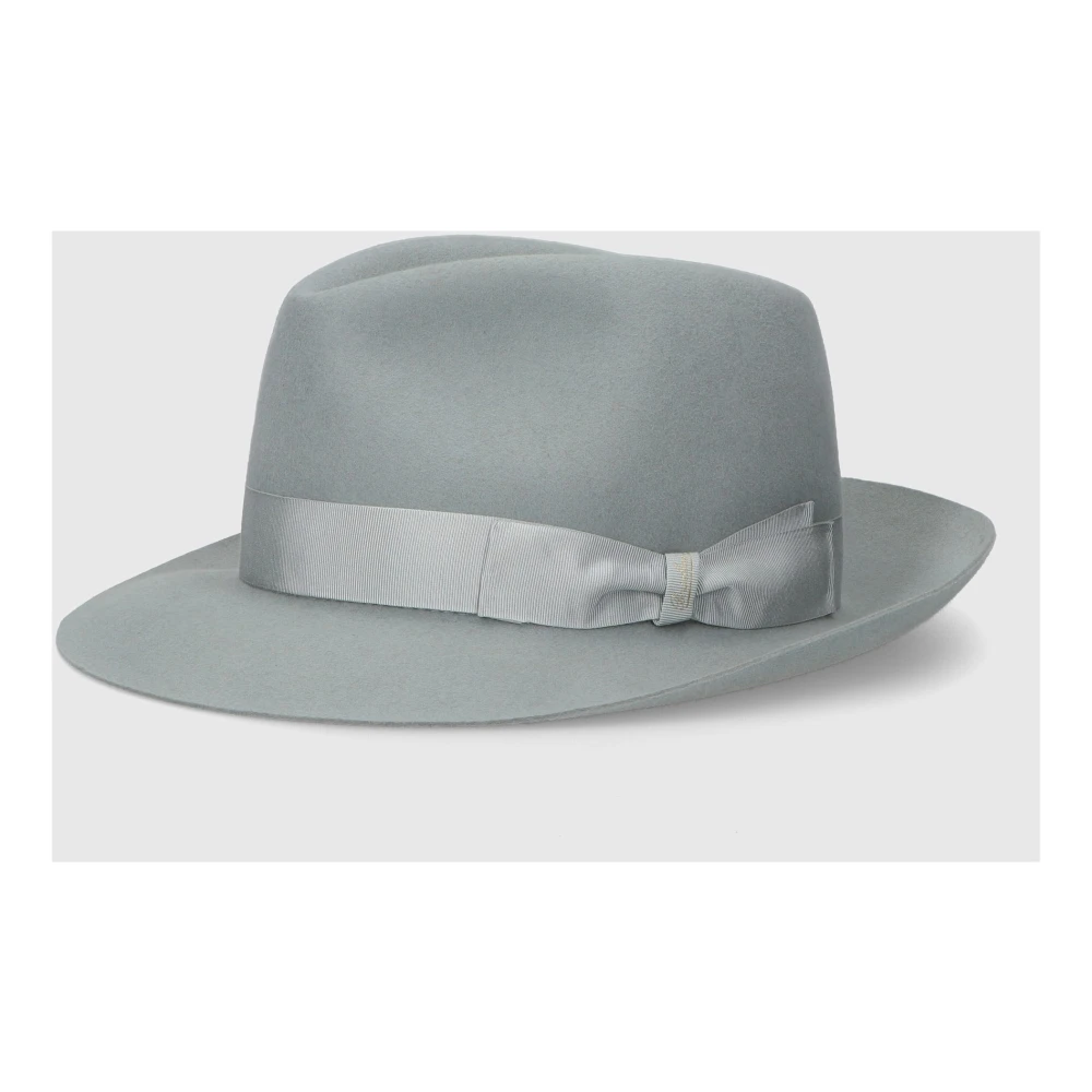 Borsalino Lichtgewicht vilten hoed met grosgrain lint Gray Heren