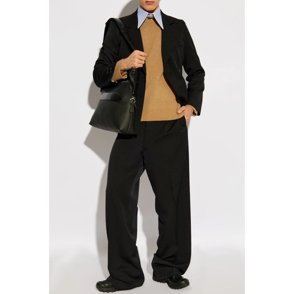 Maison Margiela Wollen broek met vouw Black Heren