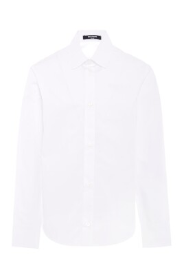 chemise-blanche-en-popeline-de-coton-a-manches-longues