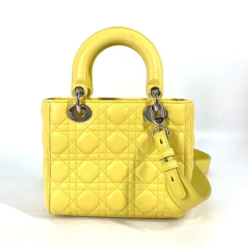 Dior Vintage Pre-owned Leather dior-bags Yellow Dames